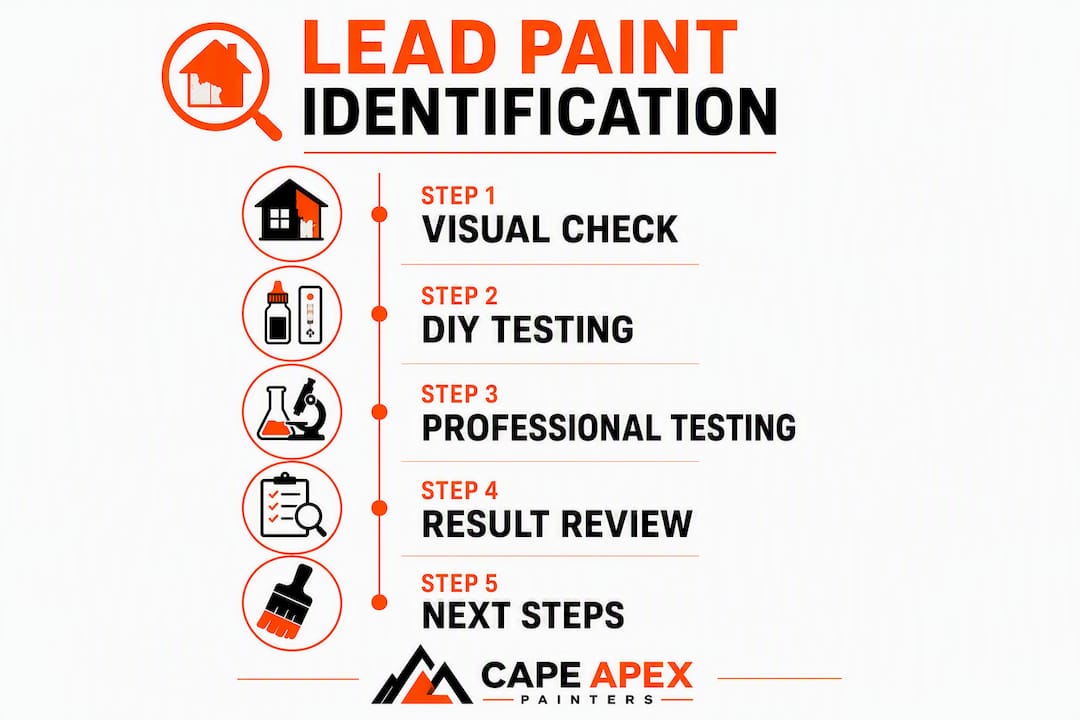 Infographic showing lead paint identification steps