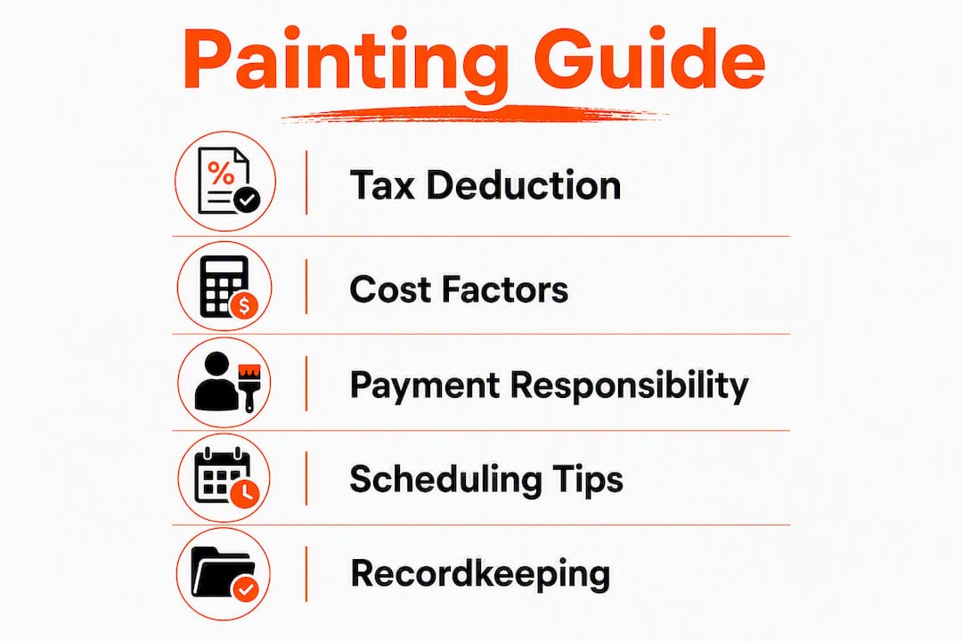 Infographic showing rental painting tax cost and schedule steps