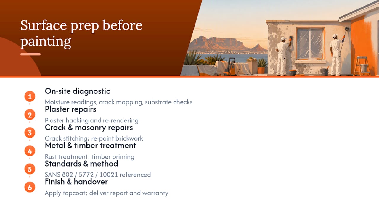 Diagram of exterior painting preparation steps